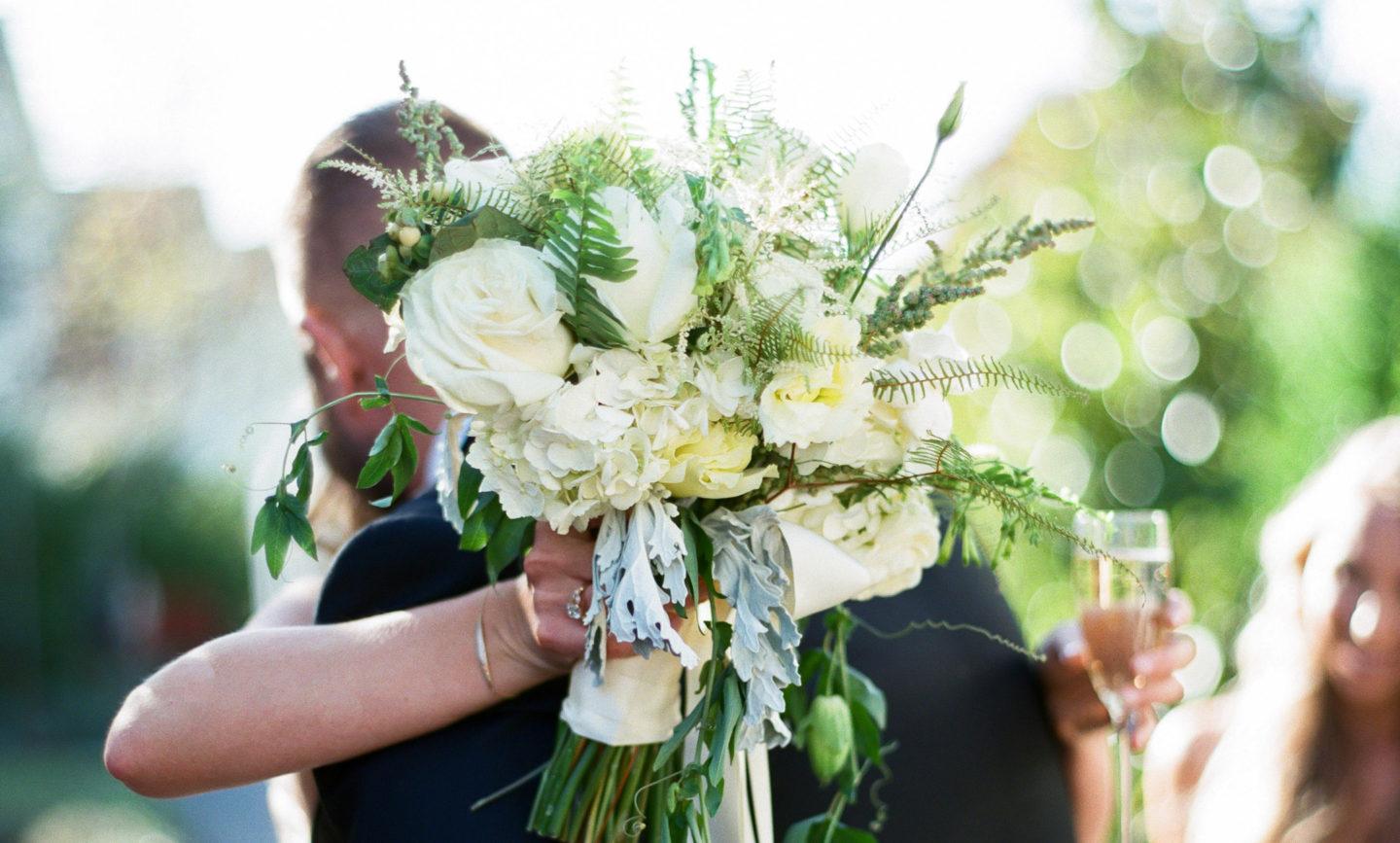 Bride and Groom Embrace