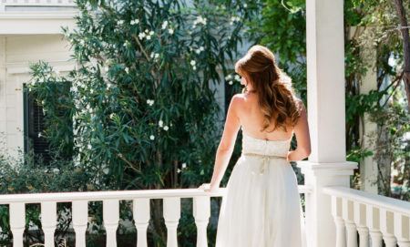 Bride on Porch
