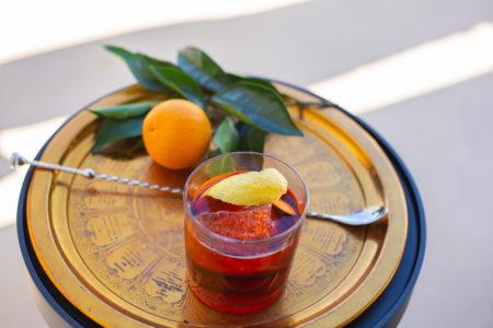 Negroni with citrus from the garden