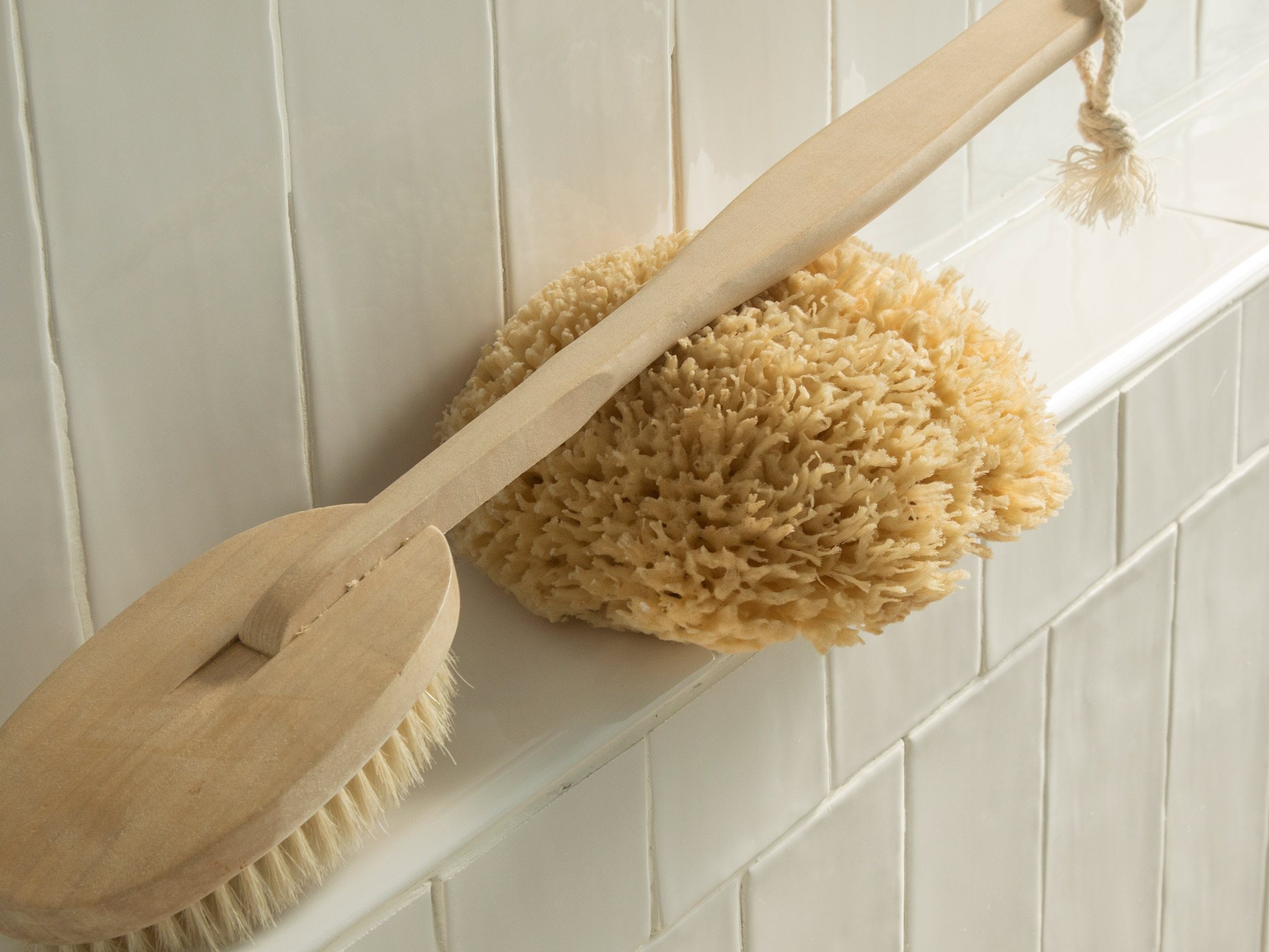 Natural loofa and bath brush